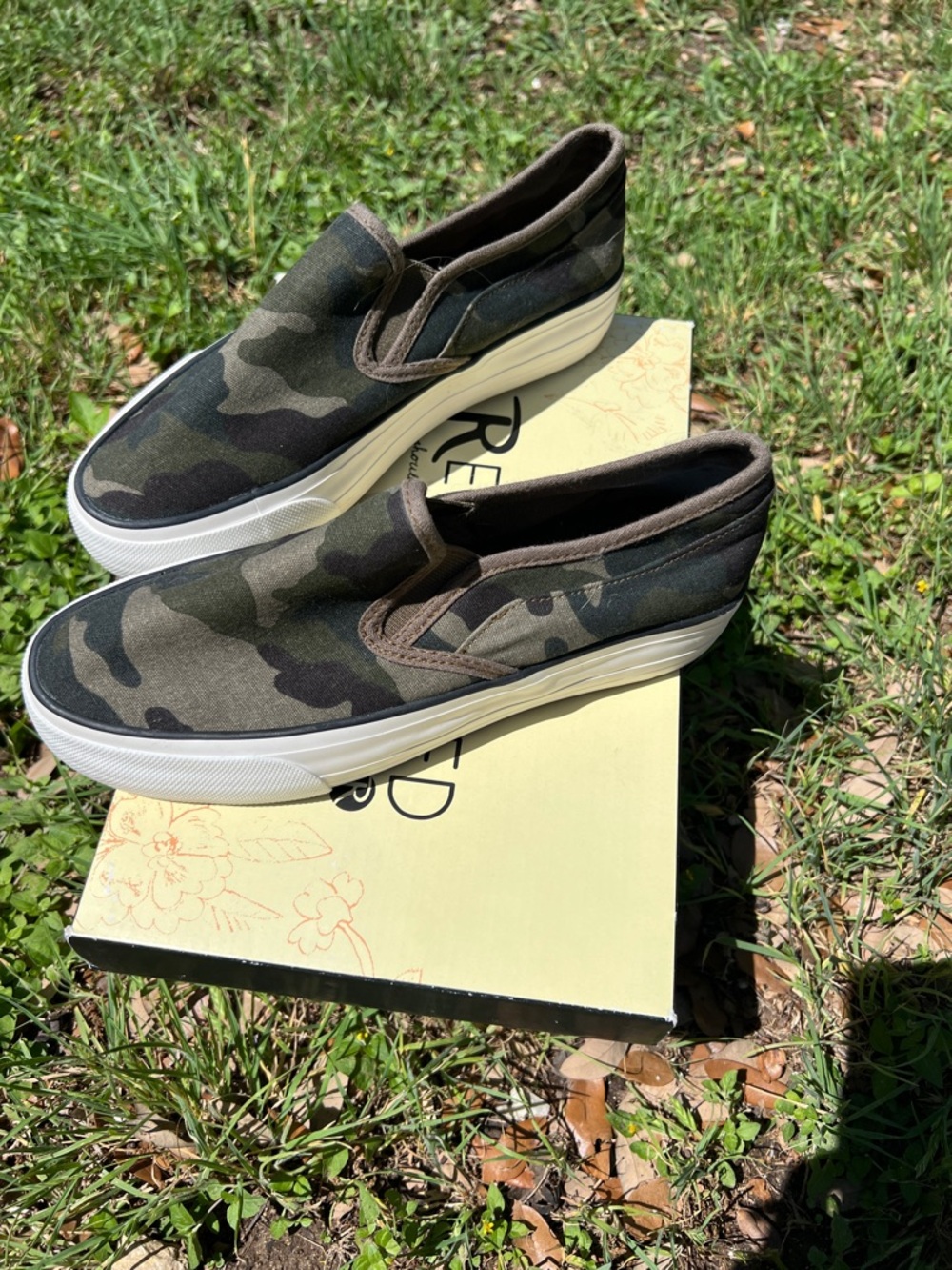 Restricted Camo Slip on Platform Sneakers NWT